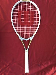 Wilson Adult's Venus Serena 4-1/8" 27" X11" Tennis Racquet -White/Gold