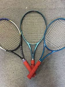 Lot 3 Rackets-  Quantity Three STRUNG (Tennis Racquet Beginner Starter Adult 1/2