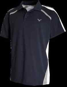 Victor Polo équipe Unisexe bleu 6082 Tennis De Table/Badminton Polo