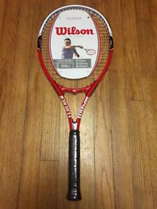 Wilson Federer Adult Tennis Racket Red/Black/White 4-3/8 Inch Grip