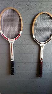 Wilson Lancer & Champ Vintage Wood Tennis Racquets