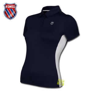 K-SWISS Mujer Camiseta de tenis Camiseta Polo Lograr Polo azul/blanco