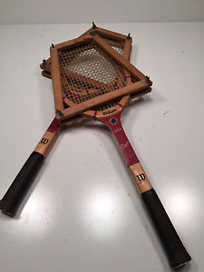Vintage Matching Pair Wilson Tennis Racquet Stan Smith Capri with Storage Braces