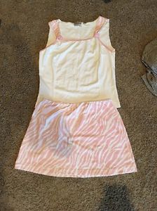 Lilly's Of Beverly Hills Women's Tennis Outfit Set Tank Top & Skirt Small GIFT