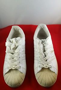 Adidas Men White and Gold Shoes