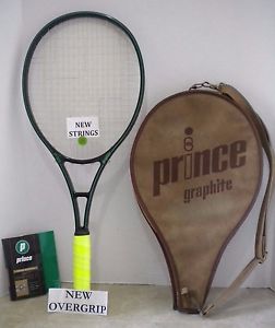 Prince POG Graphite OS 110 Tennis Racquet 4 1/2 - NEW STRINGS + NEW OVERGRIP