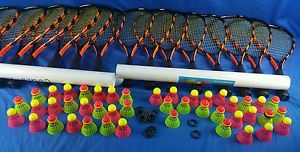 SPEEDMINTON lot set 16 rackets, shuttlecock, Carry bag, and more. badminton