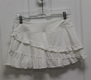 Nike Dri Fit White Ruffle Tier Tennis Skirt Skort Women's M Free Ship