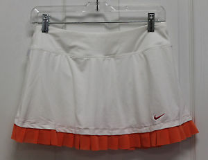 Nike Dri Fit White/ Orange Tennis Skirt Skort Women's M Free Ship