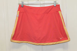 Nike Dri Fit Orange/ Yellow Slit Tennis Skirt Skort Women's M Free Ship