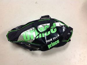 PRINCE Tour Team  Tennis Bag Green/Black  9-12 Tennis Racquets Padded Straps EUC