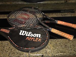 WILSON SET OF 2 REFLEX 8.5 SI MODEL TENNIS RACKETS WITH 1 COVER