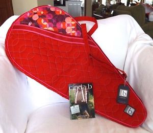 CINDA B - TENNIS BAG CASE SLEEVE - RED & PINK - ROUNDABOUT RED -  BRAND NEW
