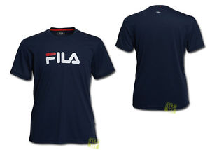 Fila Hombre Camiseta de tenis Camiseta deportiva camiseta Logo azul oscuro
