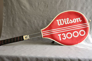 Vtg Wilson T3000 Steel Tennis Racquet Jimmy Connors 1970's 4.5 w Cover Header US