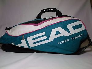 Head Tour Team Combi Tennis Bag Fit Up To 5 Racquets Teal White Pink