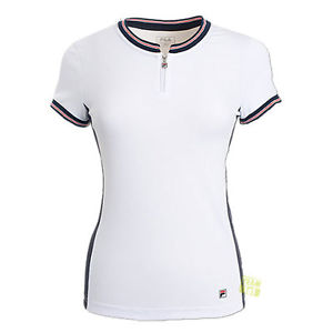 Fila Mujer Cremallera Camiseta de tenis deportiva entrenamiento SOLA blanco