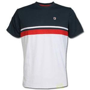 Fila Hombre Camiseta de tenis deportiva entrenamiento SID azul oscuro/blanco