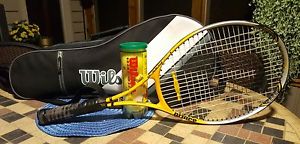 Prince Torrent Oversize Force 3 Tennis Racket W/ Wilson Case & New Can Of Balls