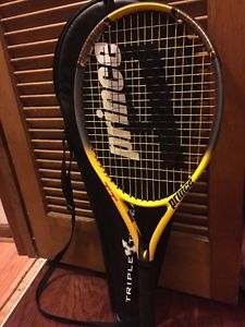 Prince TT Scream OS Triple Threat 4 1/4 grip NICE! Tennis Racket w/ case!