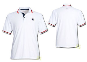 Fila Hombre Camisetas de tenis Camiseta Polo Piro blanco
