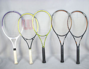 Lot of 5 Prince & Wilson Tennis Racquets