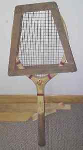 ANTIQUE WRIGHT AND DITSON WOOD TENNIS RACQUET "The SURPRISE"  Pat. 1905