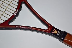 Wilson Jack kramer STAFF Strung Tennis Racquet 4-3/8 Grip 85-Head MidSize Free