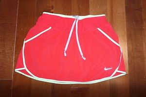 Nike Dri-Fit Orange Green Aplee Trim pockets Tennis Skirt Skort Xs Euc