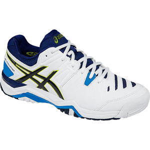 Asics Gel-Challenger 10 Mens Tennis Shoe  Wht-Lime-Indigo Blue