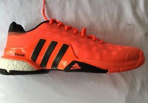 NIB ADIDAS Men`s Barricade 2015 Boost Tennis Shoes Red/Black Retail $190 Size 9m