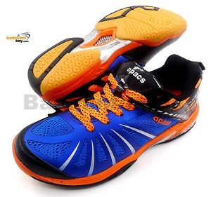 Apacs Cushion Power 065 Blue Orange Badminton Squash Indoor Court Shoes Wide Toe