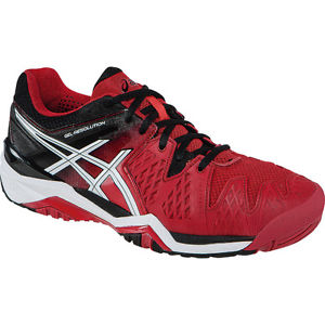 Asics Gel-Resolution 6 Mens Tennis Shoe  Fiery Red-Black-White
