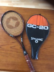 SPALDING GC-20 Graphite Fiberglass Tennis Racket Rare Vtg Racquet 4 1/2 W/Cover