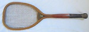 Flat Top Wooden Tennis Racket Hulbert Bros&Co NY Vtg Old Antique