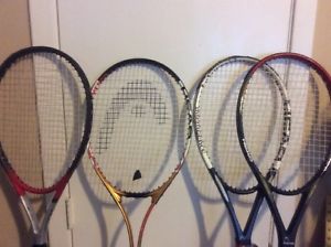 Lot Of 4 Head Racquets: Head TI.S2,TI I.s2, Head I.x5, Head Tour Pro