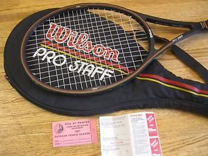 WILSON PRO STAFF MIDSIZE PWS GRAPHITE KEVLAR TENNIS RACKET 16x18 with COVER