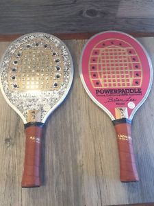 2  Vintage PowerPaddle Brian Lee Model Paddle Tennis Paddles 16th Anniversary