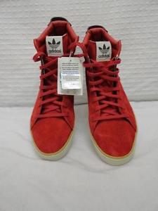 MEN'S RANSOM BY ADIDAS RED VELOUR HIGH TOPS SIZE: 10.5 (NEW W/OUT BOX)