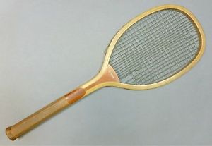 Antique c1905 Spalding Slocum Model Wood Tennis Racquet Original Gut Strings