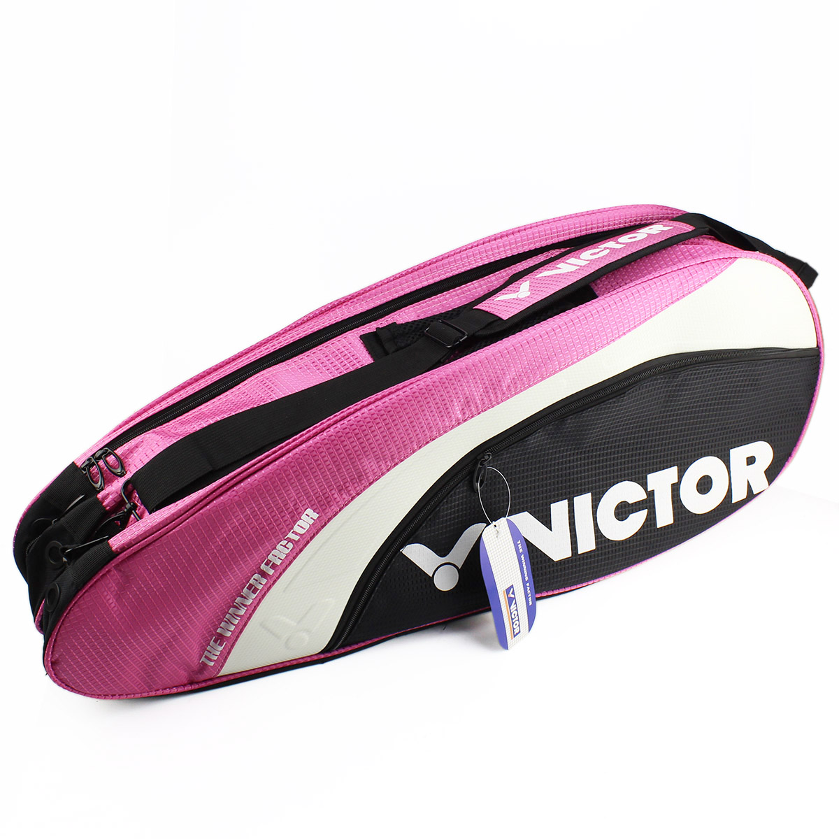 Pink Tennis Victor BR208m Racket + Carry Bag Racquet 3-6 Double Bag Badminton