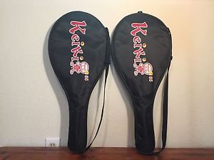Two Keiki  65 mid-sized 3" Grip Junior High Performance tennis rackets.