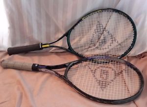 LOT OF 2 DUNLOP TENNIS RACQUET 105 POWER MASTER 105 RACKET 4 1/2 Grip 4 3/8 Grip