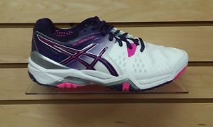 2016 Asics Gel-Resolution 6 Women's Tennis Shoes -New-Size 7-White/Purple/Pink