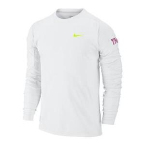 Nike Long Sleeve French Terry Dri-Fit Tennis Crew  Size L  White  620750-100