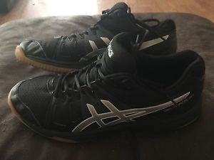Asics Gel Upcourt Volleyball Tennis Shoes Black & Silver Size 9.5 Men's