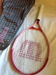 LOT! PINK WILSON VENUS SERENA 25" TENNIS RACQUET  3 7/8 L00 PRINCE PINK DOTS BAG