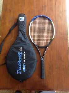 WILSON PRO STAFF TITANIUM 6.6 OS 110" GRAPHITE TENNIS RACKET W/CASE