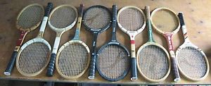 Lot of 10 Wooden Tennis Racquets, all very nice