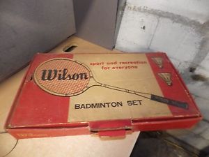 Wilson Zephyr Vintage Badminton Set WITH ORIGINAL BOX WOOD MID CENTURY